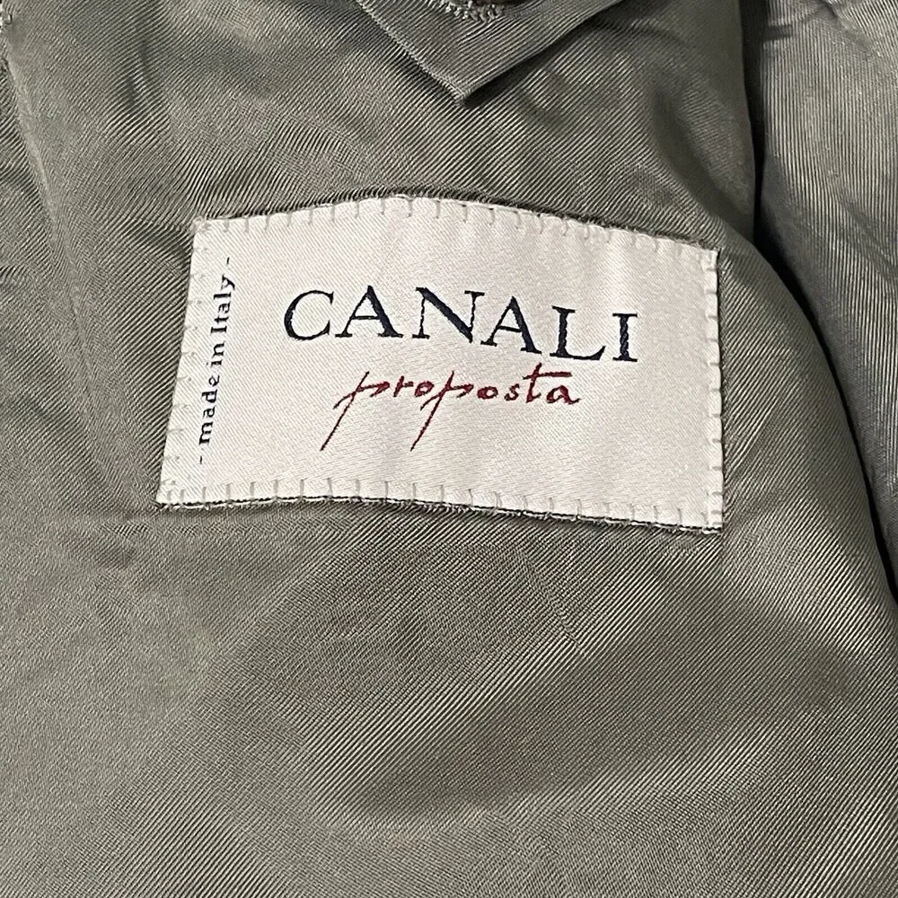 Canali Proposta Blazer Sport Coat MensTaupe 50R 100% Wool 3 Button Made in Italy